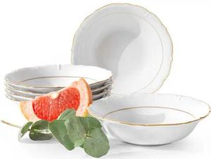 KONSIMO® Schüssel CHODZIEZ MARIA TERESA Salatschüssel-Set, Servierschale, Porzellan, Hochwertiges Premium-Porzellan, Handdekoration in echtem Gold