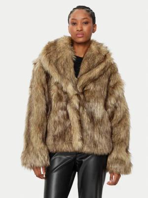 Gina Tricot Pelzmantel 24547 Braun Regular Fit
