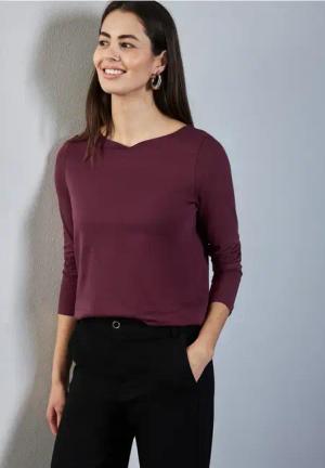 Street One Frauen Softes Langarmshirt in Rot, Gr: 40