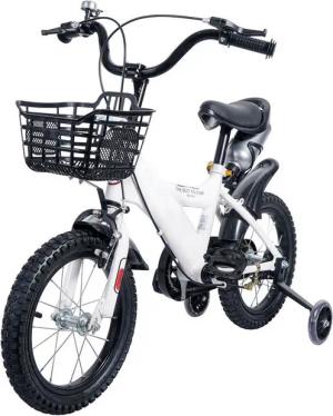 DOTMALL Kinderfahrrad 14 Zoll Kinder Mädchen Fahrrad,1 Gang, Korb, Stützräder