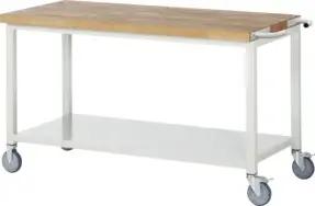 Rau Fahrbare Werkbank mit Stahlblech-Ablageboden BxTxH 1500x700x880mm