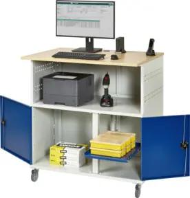 Rau Computer-Tisch ohne Monitorengehäuse mobil BxTxH 1100x800x1100mm