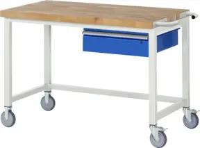 Rau Fahrbare Werkbank mit Querstrebe und Schublade BxTxH 1250x700x880mm