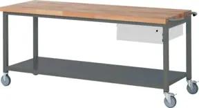 STIER Fahrbare Werkbank Premium mit 1 Schublade und Ablageboden BxTxH 2000x700x880 mm