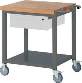 STIER Fahrbare Werkbank Premium mit 1 Schublade und Ablageboden BxTxH 750x700x880 mm