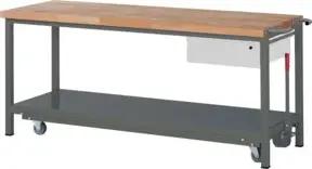STIER Werkbank Premium mit abs. Fahrgestell und 1 Schublade BxTxH 2000x700x880 mm
