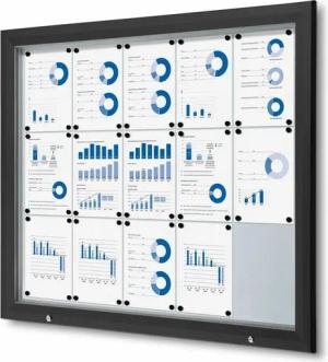 Showdown Displays Hängevitrine Showdown Displays Schaukasten Premium für Außen - 15x DIN A4 - Schwarz (1-St)