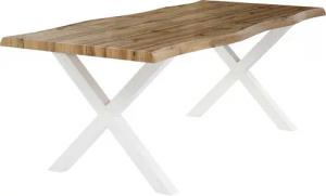 Jockenhöfer Gruppe Esstisch "Wilson", in Baumkantenoptik, 200x100 cm, Gestell weiss