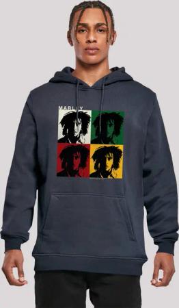 F4NT4STIC Kapuzenpullover "Bob Marley Reggae Music Colour Blocks", Premium Qualität, Band, Logo