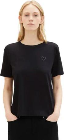 TOM TAILOR Rundhalsshirt mit Herzmotiv als Frontprint