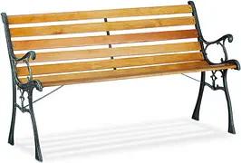 relaxdays Gartenbank 10026118_0 braun Metall 126,0 cm
