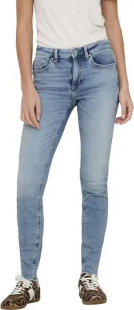 Only Damen Jeans ONLBLUSH MID SK ANK CRO349 - Skinny Fit - Blau - Light Medium Blue Denim