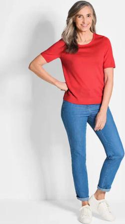 Strickpullover - rot - Gr. 48 von Goldner Fashion