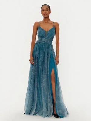 Fracomina Abendkleid FQ24WD3006W52901 Blau Slim Fit