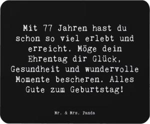 Mr. & Mrs. Panda Mauspad Spruch 77. Geburtstag Glückwunsch - Schwarz - Geschenk, Erfahrungen, (1-St)