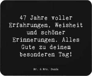 Mr. & Mrs. Panda Mauspad Spruch 47. Geburtstag - Schwarz - Geschenk, Erfahrungen, Handgemachte (1-St)