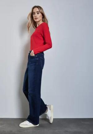 Street One Frauen Softes Langarmshirt in Rot, Gr: 46