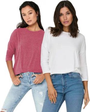 ONLY 3/4 Arm-Pullover (Set, 2er-Pack) Locker geschnitten