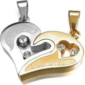 Schmuck-Elfe Partnerkette Herz I Love You Wärme (Set), 4tlg. Set