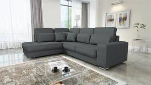 Fun Möbel Ecksofa Sofa NEVIO XL Stoff Scala mit Ottomane, inkl. Rückenkissen und Zierkissen, Rundumbezug