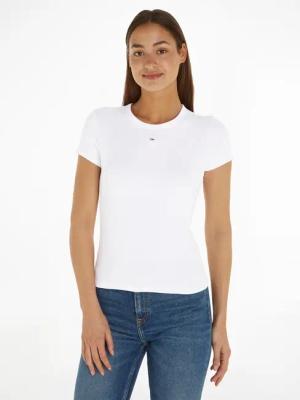 Tommy Jeans Curve T-Shirt "Slim Essential Rib", Große Größen
