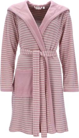Esprit Damenbademantel "Striped Hoody", (1 St.), gestreift, mit Kaputze & Logostickerei, kurz