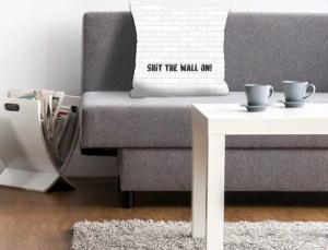 queence Dekokissen "SHIT THE WALL ON", mit einem lustigen Spruch, Kissenhülle ohne Füllung, 1 Stück