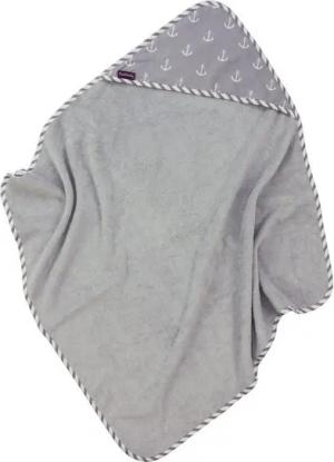 Puckdaddy GmbH Kapuzenhandtuch Greta 80x78cm mit Anker-Motiv in Grau