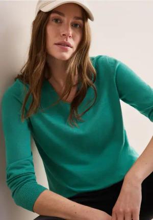 Cecil Damen Feinstrickpullover in Grün, Gr: L