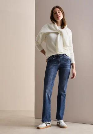 Cecil Damen Bootcut Jeans in Blau, Gr: 31