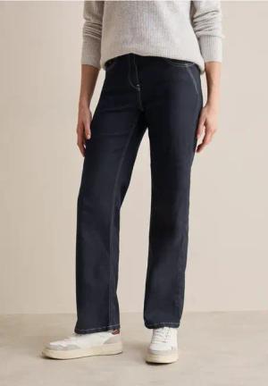 Cecil Damen Rinsed Wash Jeans in Blau, Gr: 32