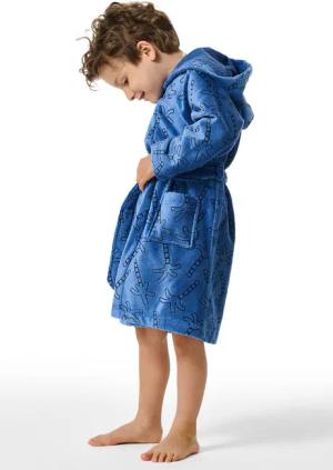 Bademantel Velour Palmen air - Aqua 104