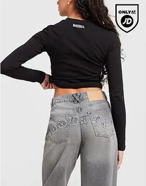 Hoodrich Logo Applique Jeans - Damen, Black
