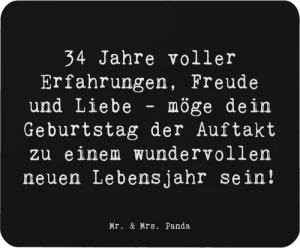 Mr. & Mrs. Panda Mauspad Spruch 34. Geburtstag Erlebnisse - Schwarz - Geschenk, Erfahrungen, M (1-St)