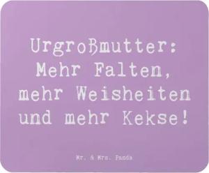 Mr. & Mrs. Panda Mauspad Spruch Urgroßmutter Weisheiten - Lavendeltraum - Geschenk, Erfahrung, (1-St)