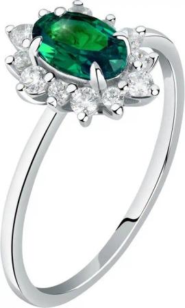Live Diamond Diamantring, Smaragd (synthetisch), Lab Grown