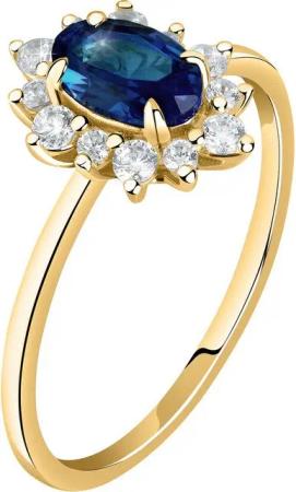 Live Diamond Diamantring, Saphir (synthetisch), Lab Grown