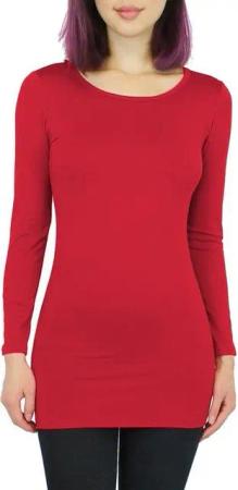 dy_mode Longshirt Thermo Langarmshirt Damen Thermoshirt Longshirt mit Innenfutter Angeraute Innenseite