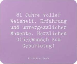 Mr. & Mrs. Panda Mauspad Spruch 81. Geburtstag - Lavendeltraum - Geschenk, Erfahrung, Einzigar (1-St)