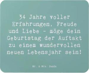 Mr. & Mrs. Panda Mauspad Spruch 34. Geburtstag Erlebnisse - Meeresbrise - Geschenk, Erfahrunge (1-St)
