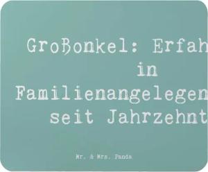 Mr. & Mrs. Panda Mauspad Spruch Großonkel Erfahrung - Meeresbrise - Geschenk, Familienangelege (1-St)