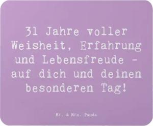 Mr. & Mrs. Panda Mauspad Spruch 31. Geburtstag Weisheit - Lavendeltraum - Geschenk, Erfahrung, (1-St)