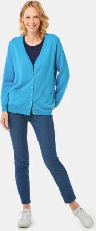 Strickjacke - türkis - Gr. 54 von Goldner Fashion