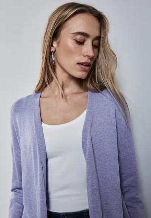 Street One Frauen Langer Cardigan in Lila, Gr: 42