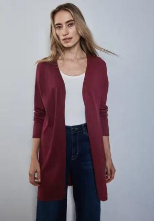 Street One Frauen Langer Cardigan in Rot, Gr: 40