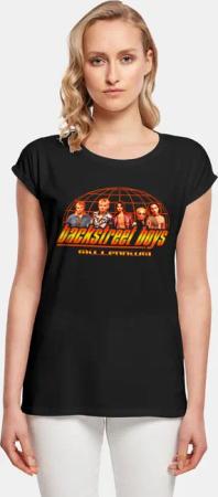 Merchcode Ladies Backstreet Boys - Millenium Globe Extended Shoulder Tee