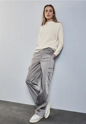 Street One Frauen Pullover mit Turtleneck in Weiß, Gr: 46