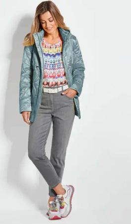 Steppjacke - graugrün - Gr. 19 von Goldner Fashion