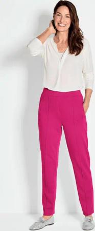 Weite Hose SARA aus Viskose-Jersey - pink - Gr. 48 von Goldner Fashion