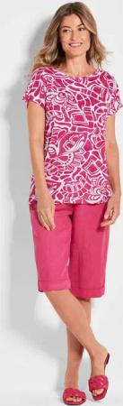 Druckshirt aus Viskose-Jersey - pink / gemustert - Gr. 42 von Goldner Fashion
